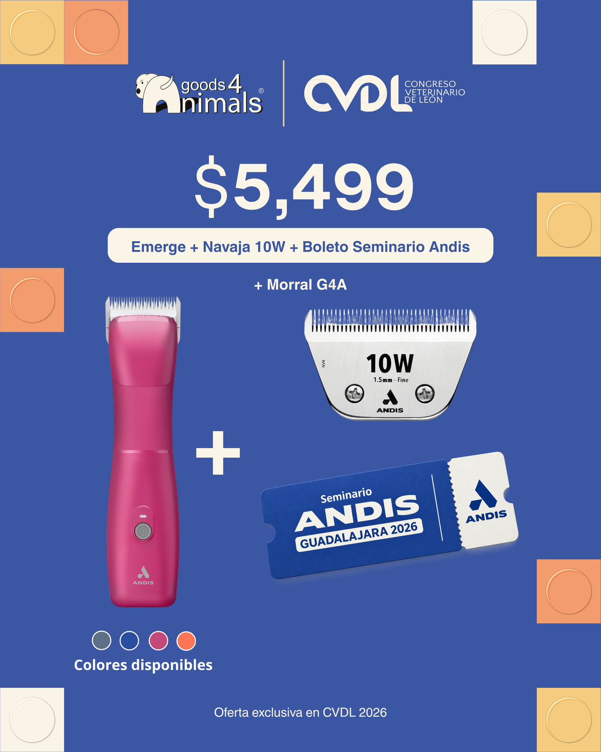 Combo Emerge + Cuchilla 10W + Seminario Andis